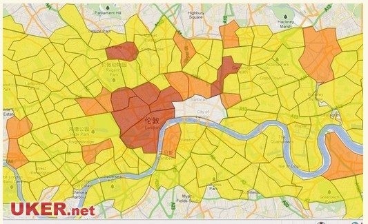 伦敦犯罪率地图告诉你 出门要注意安全