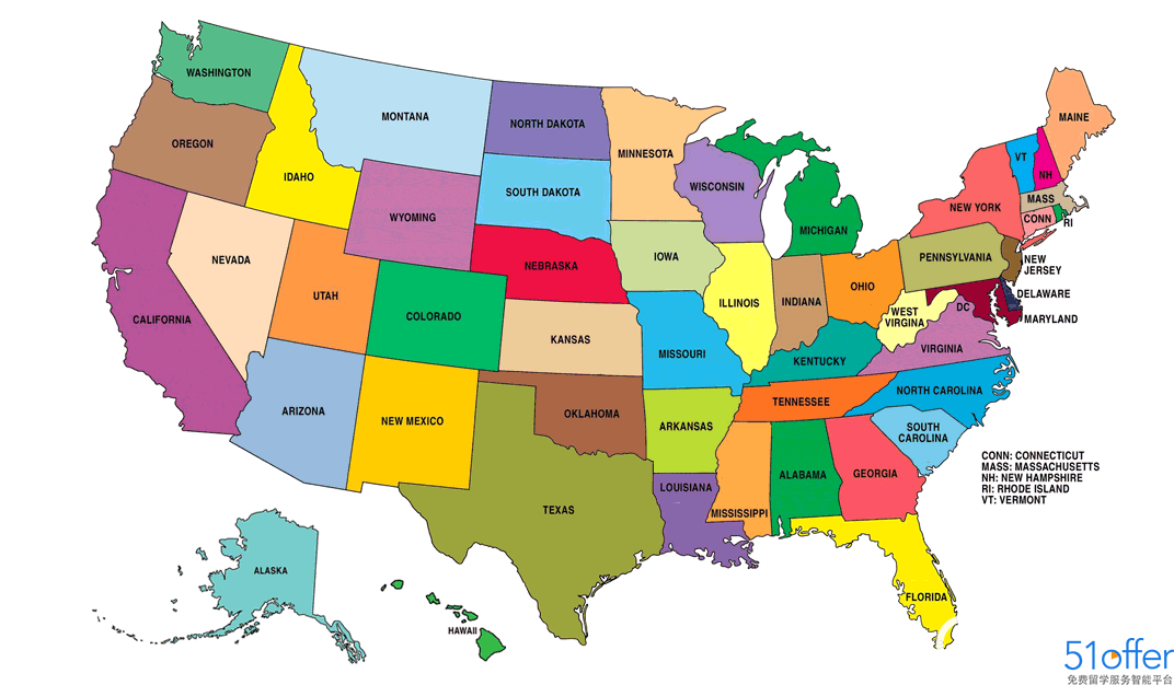 美国哪些地区是留学人数比较多的